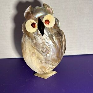 Elegant Owl Figurine in Cream and Brown